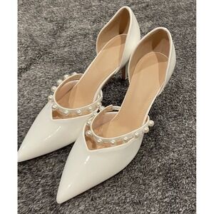 Bridal High Heel Pearl White Shoe Formal SIZE 10